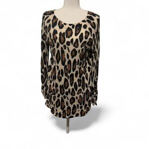 Chico's leopard Print Long Sleeve Top